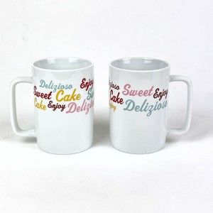 Set of 2 CAKE BOSS Icing & Script Quotes 10 fl. oz. Coffee Tea Mug Cups